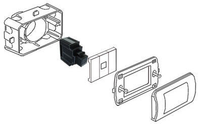 Lettore di prossimit� RF-ID in frutto per scatola 503 spaccato fissaggio
